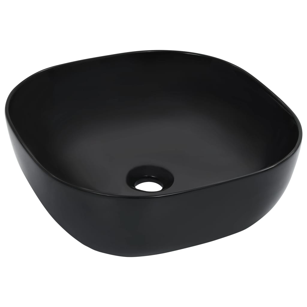 Bathroom sink, black, 42.5x42.5x14.5 cm, ceramic