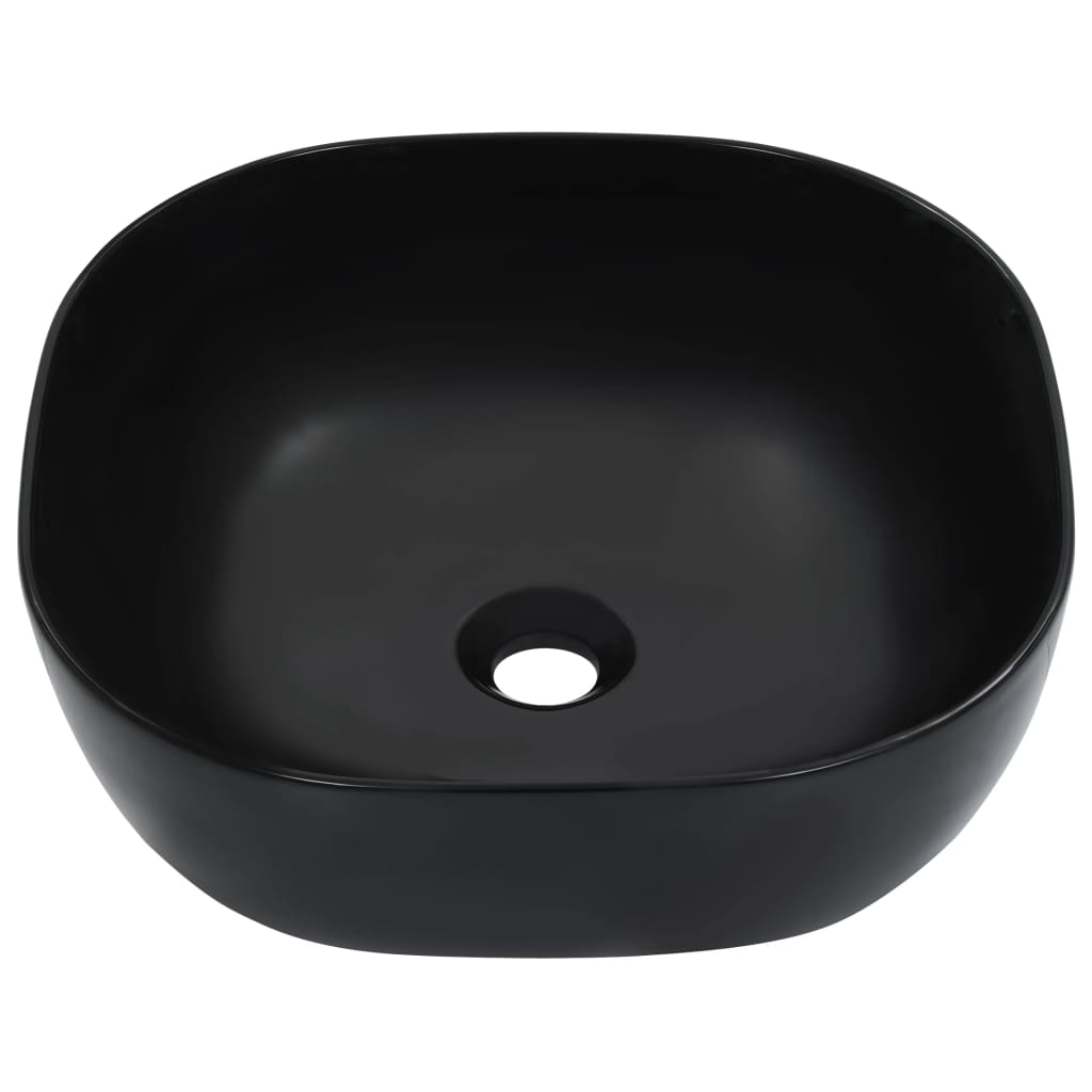 Bathroom sink, black, 42.5x42.5x14.5 cm, ceramic