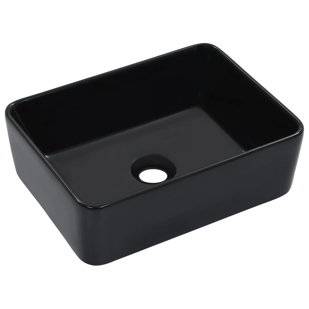 Bathroom sink, black, 40 x 30 x 13 cm, ceramic