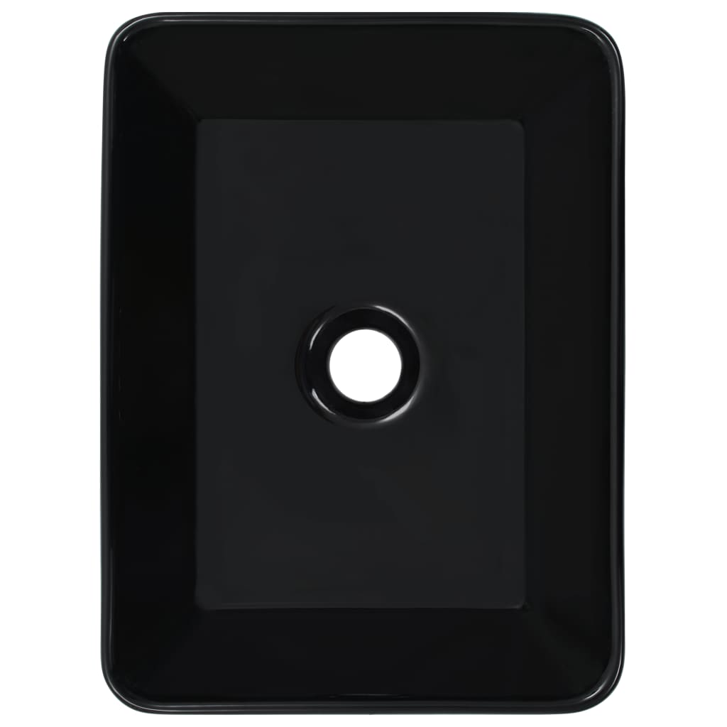 Bathroom sink, black, 40 x 30 x 13 cm, ceramic