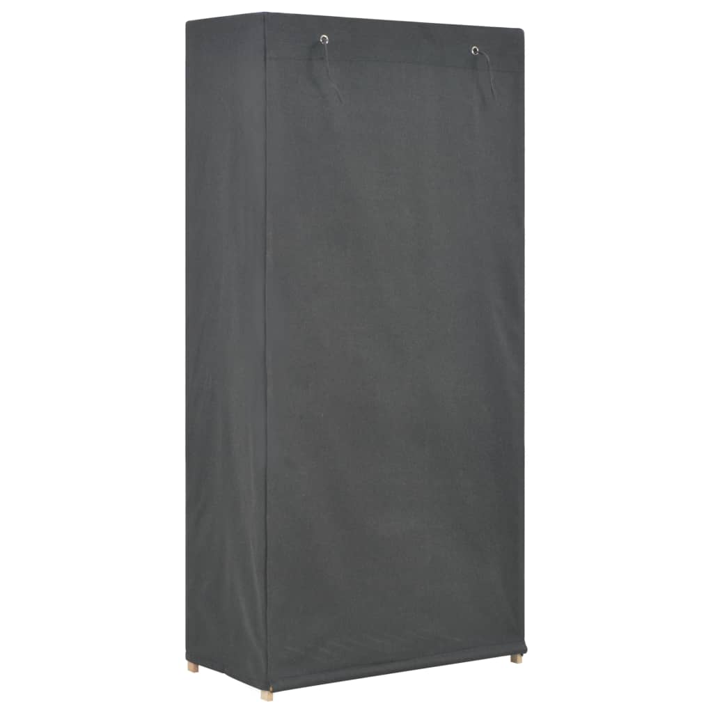 Wardrobe with 3 shelves, gray, 79 x 40 x 170 cm, fabric