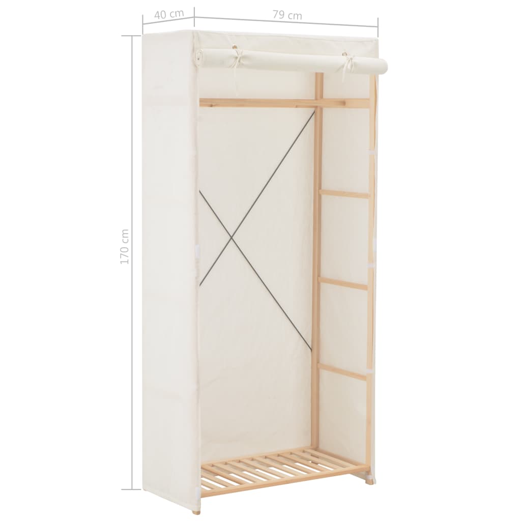 Wardrobe, white, 79 x 40 x 170 cm, textile