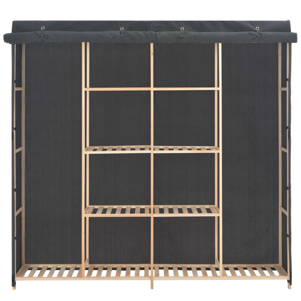 Wardrobe, gray, 173 x 40 x 170 cm, textile