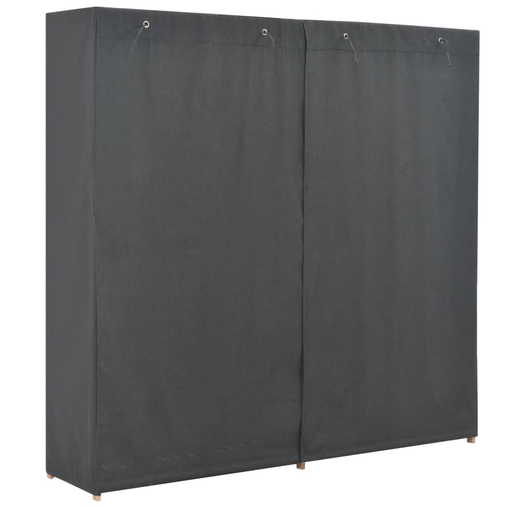 Wardrobe, grey, 200 x 40 x 170 cm, textile