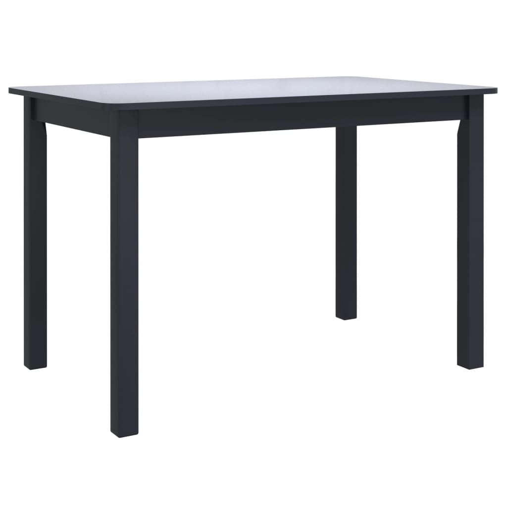 Kitchen table, black, 114 x 71 x 75 cm, solid rubber wood