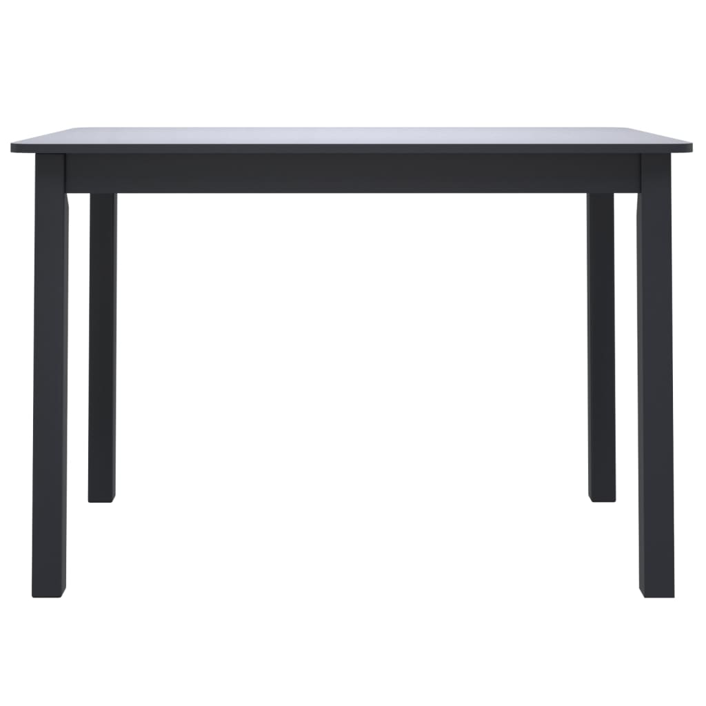 Kitchen table, black, 114 x 71 x 75 cm, solid rubber wood