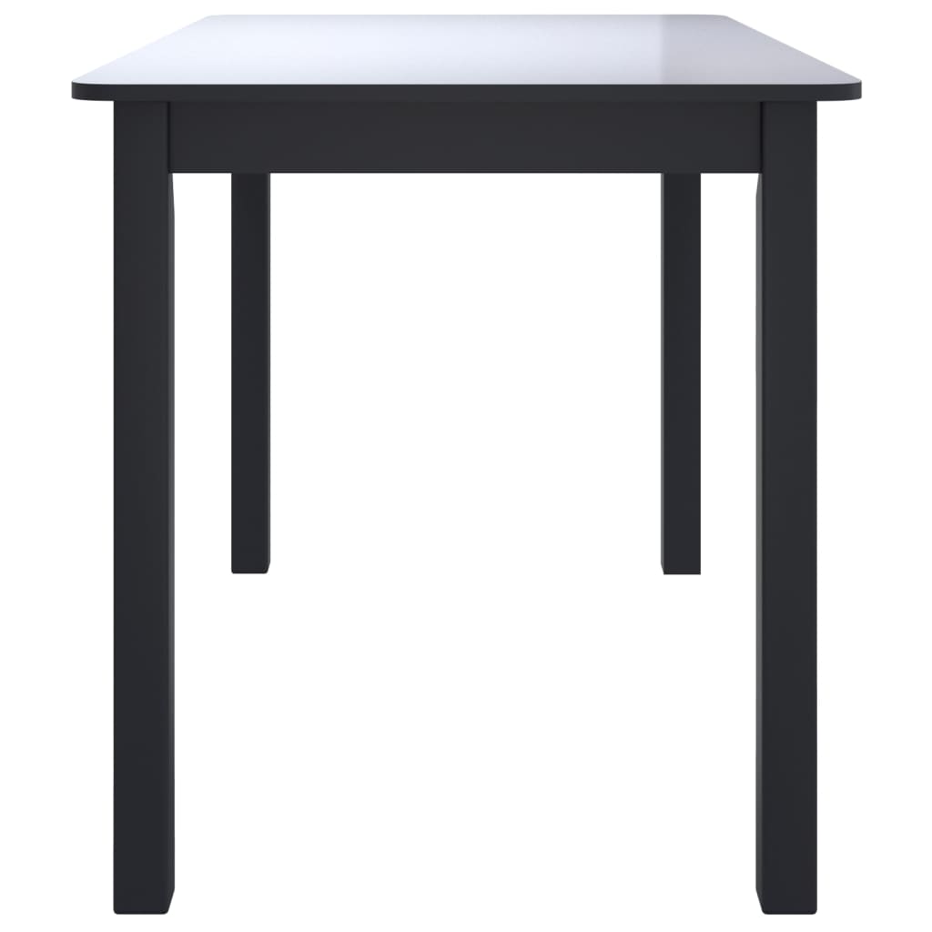 Kitchen table, black, 114 x 71 x 75 cm, solid rubber wood