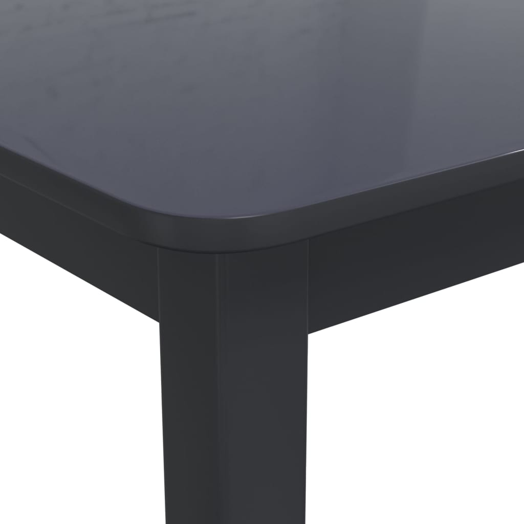 Kitchen table, black, 114 x 71 x 75 cm, solid rubber wood