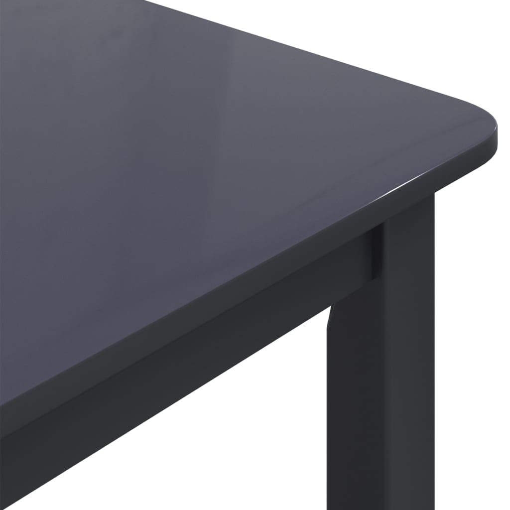 Kitchen table, black, 114 x 71 x 75 cm, solid rubber wood