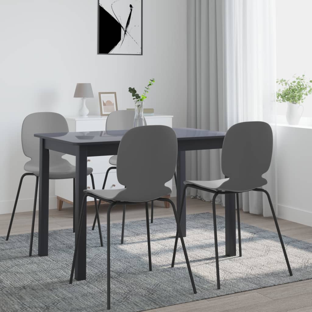 Kitchen table, black, 114 x 71 x 75 cm, solid rubber wood