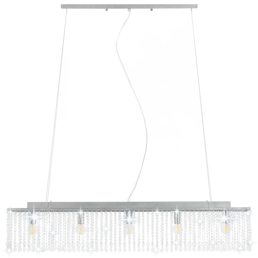 Lustră cu mărgele de cristal, argintiu, 104 cm, E14