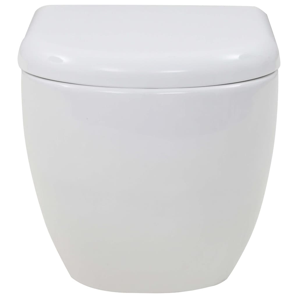 Wall-hung toilet with concealed cistern, white, ceramic