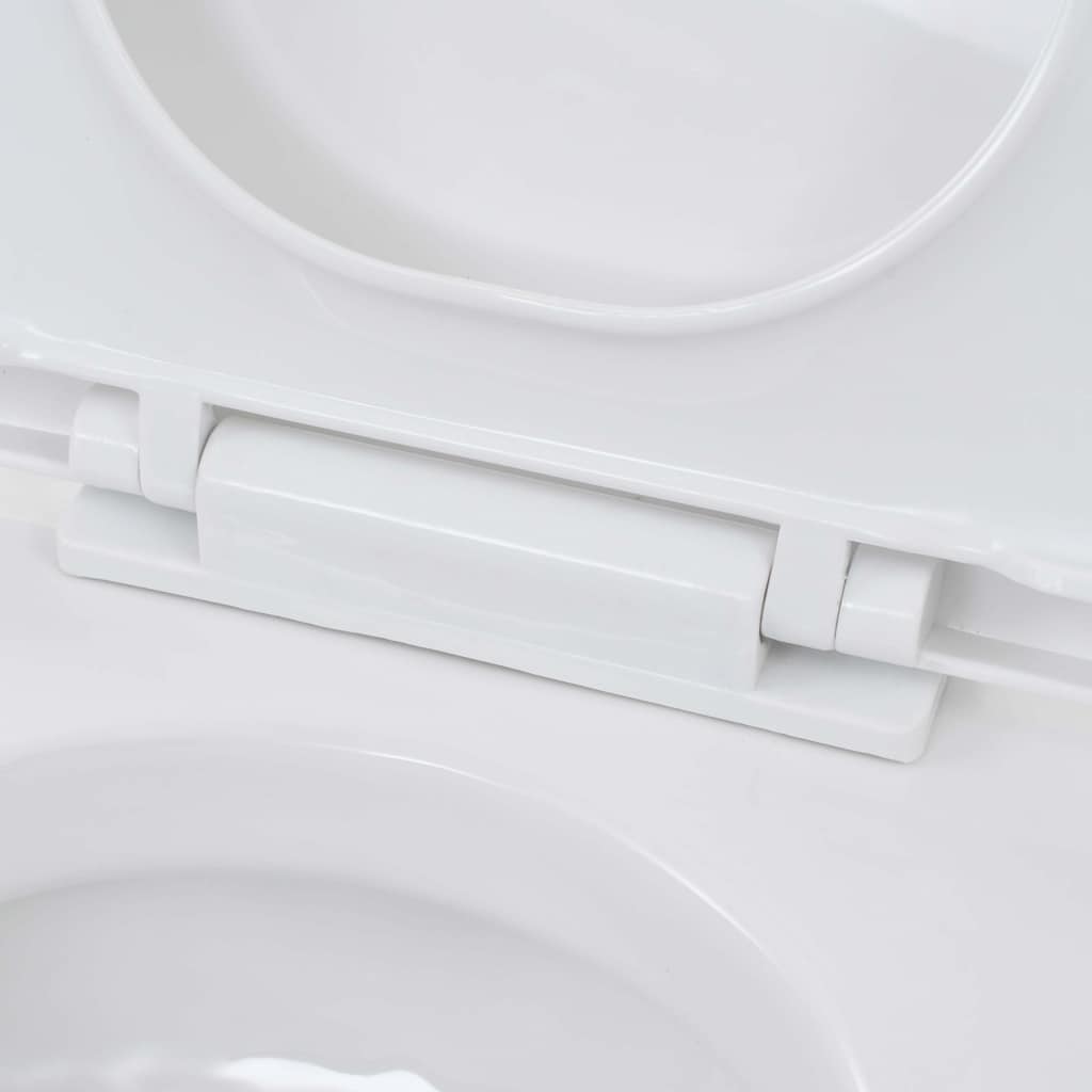 Wall-hung toilet with concealed cistern, white, ceramic