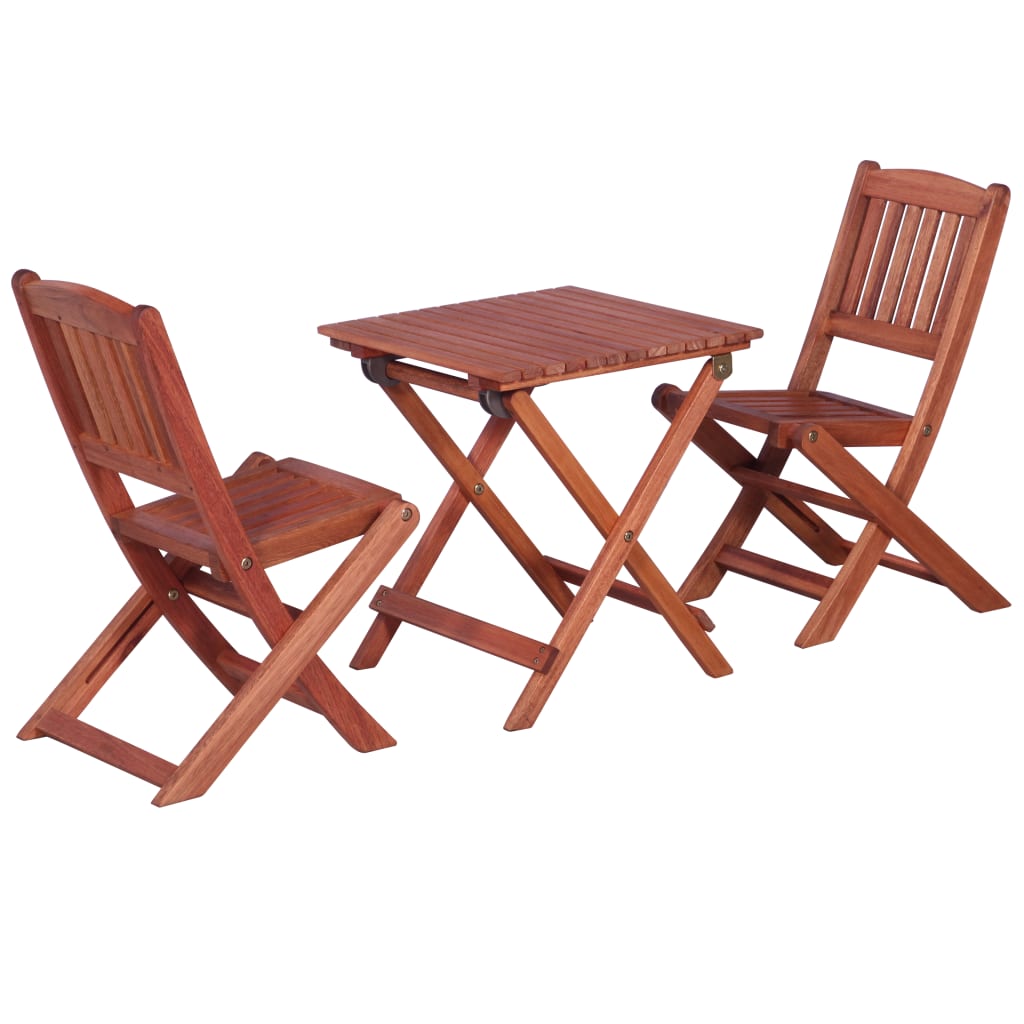 Children's bistro set, 3 pieces, solid eucalyptus wood