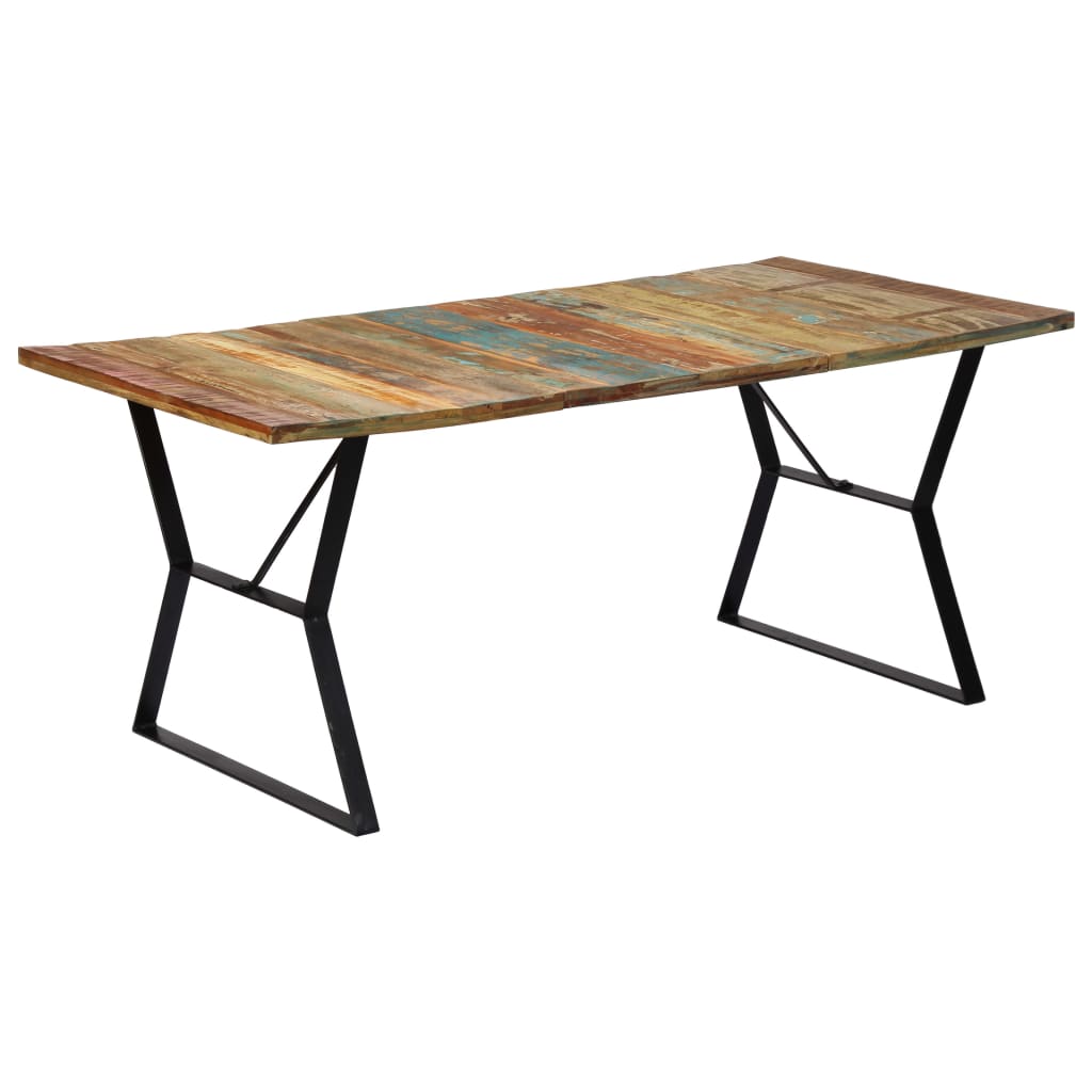 Kitchen table, 180 x 90 x 76 cm, solid recycled wood