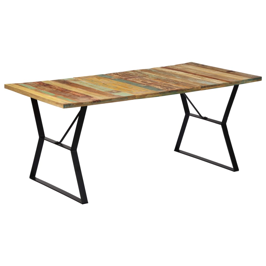 Kitchen table, 180 x 90 x 76 cm, solid recycled wood