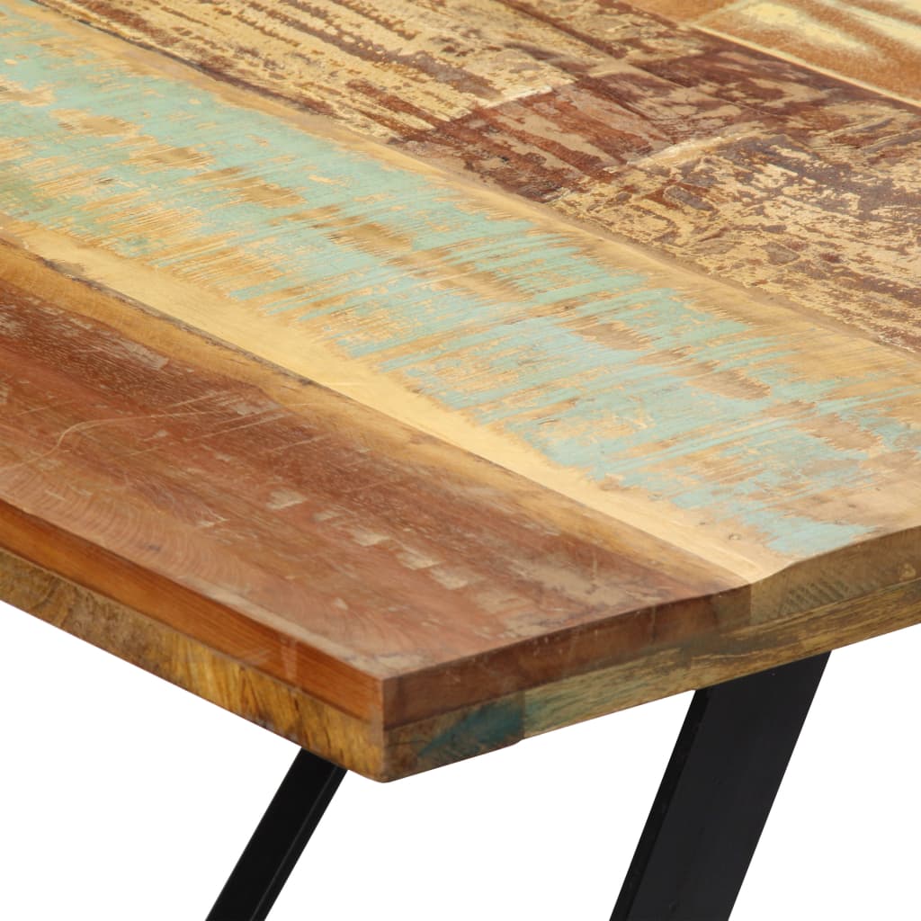 Kitchen table, 180 x 90 x 76 cm, solid recycled wood