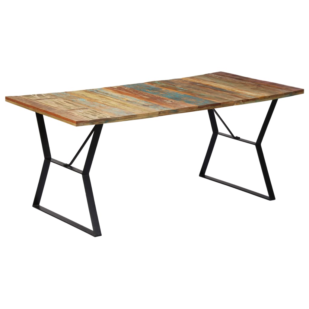 Kitchen table, 180 x 90 x 76 cm, solid recycled wood