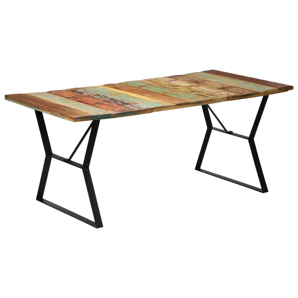 Kitchen table, 180 x 90 x 76 cm, solid recycled wood