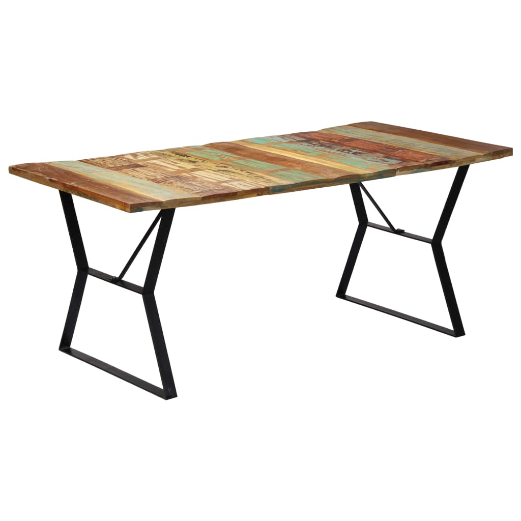 Kitchen table, 180 x 90 x 76 cm, solid recycled wood