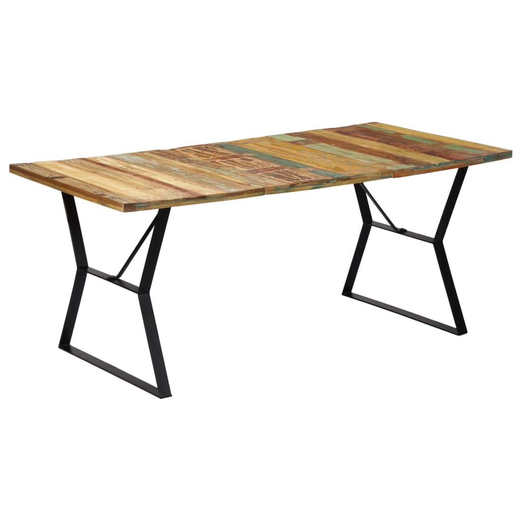 Kitchen table, 180 x 90 x 76 cm, solid recycled wood