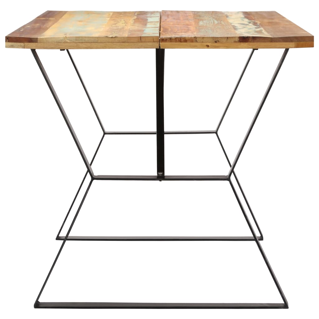 Kitchen table, 140 x 80 x 76 cm, solid recycled wood