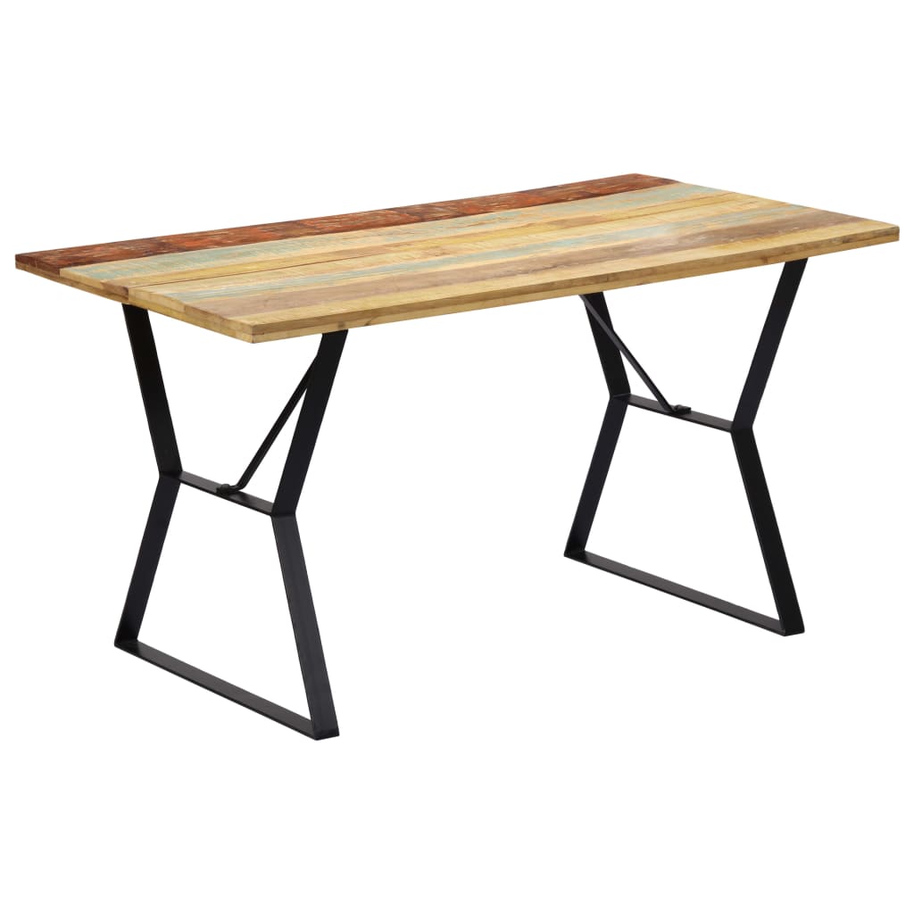 Kitchen table, 140 x 80 x 76 cm, solid recycled wood