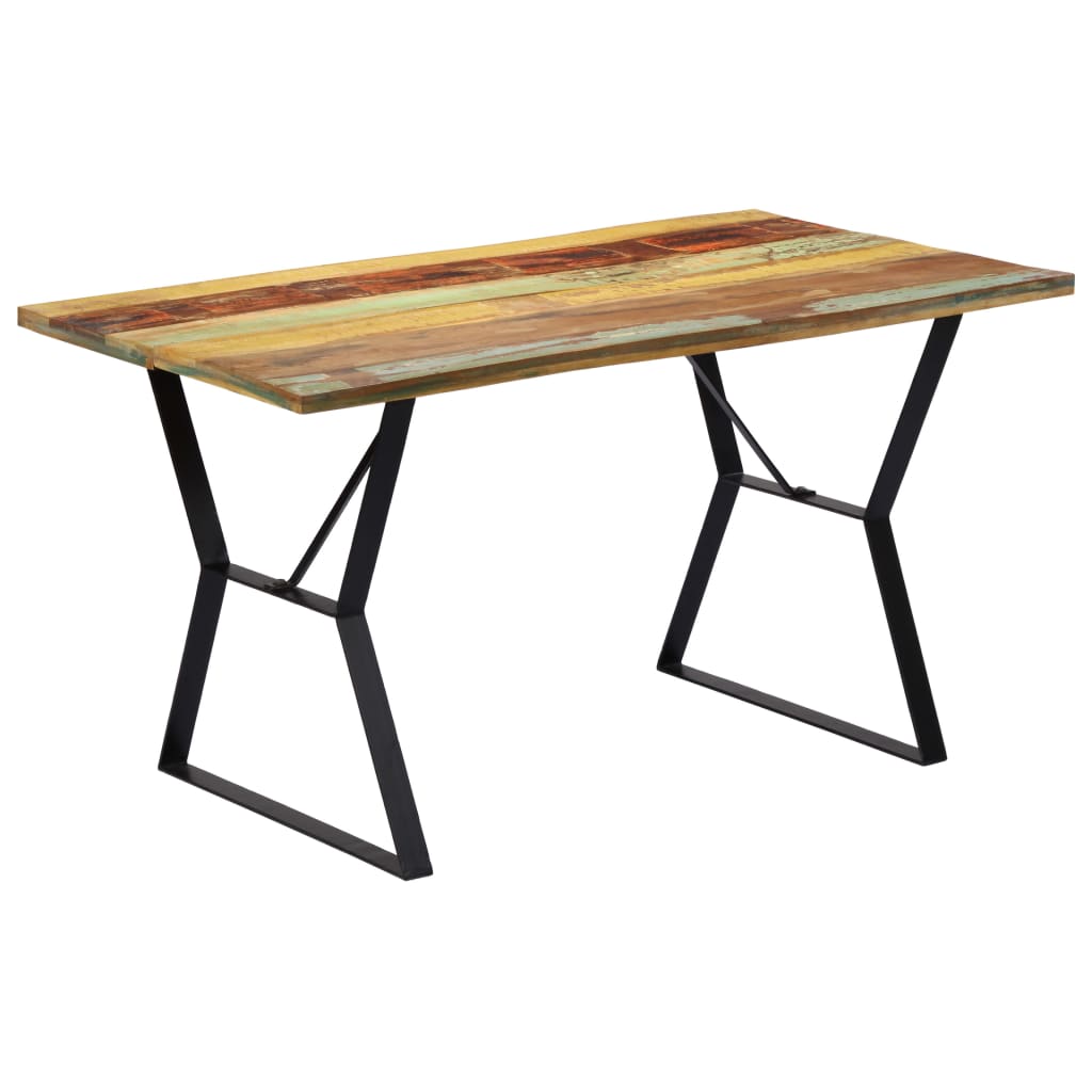 Kitchen table, 140 x 80 x 76 cm, solid recycled wood