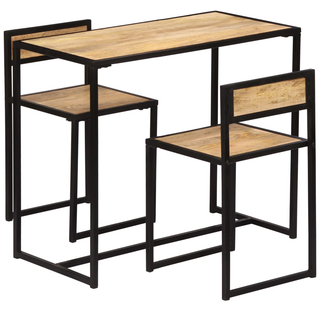 Kitchen furniture set, 3 pieces, solid mango wood