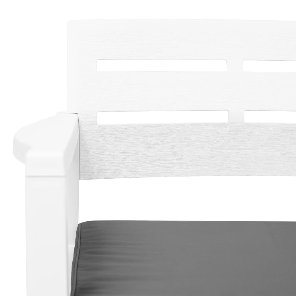 Garden furniture set, 3 pieces, white, plastic