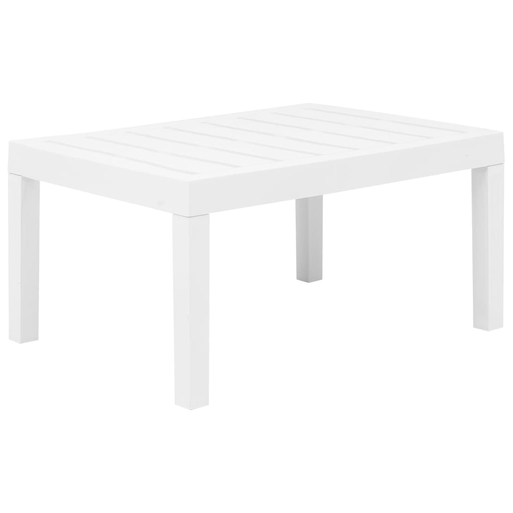 Set mobilier de grădină, 3 piese, alb, plastic