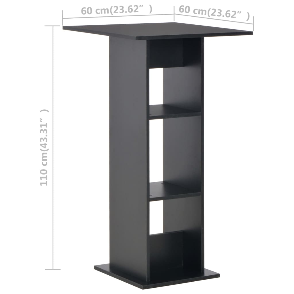 Bar table, black, 60 x 60 x 110 cm