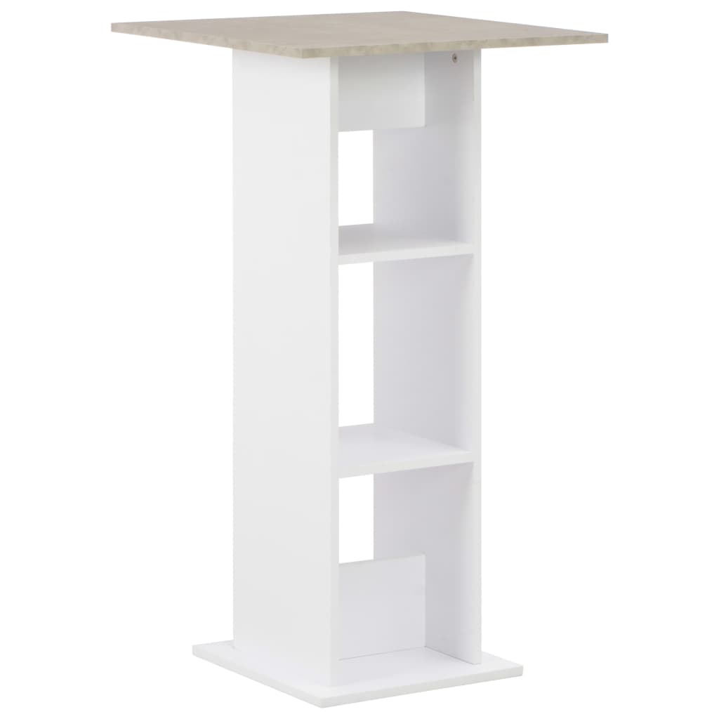 Bar table, white and concrete grey, 60 x 60 x 110 cm