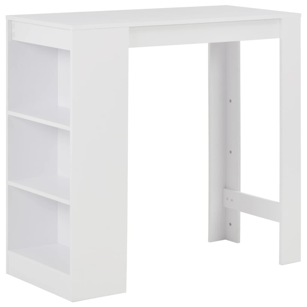 Bar table with shelf, white, 110 x 50 x 103 cm