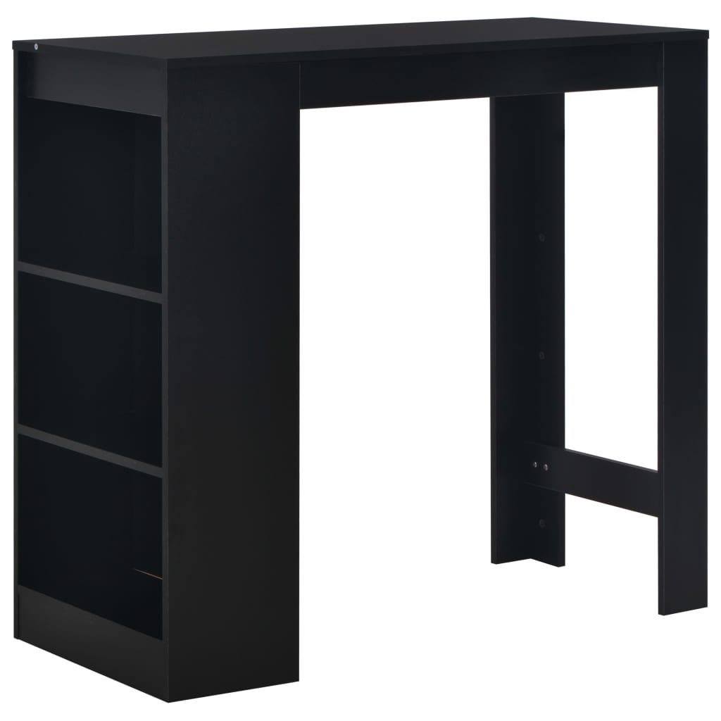 Bar table with shelf, black, 110 x 50 x 103 cm