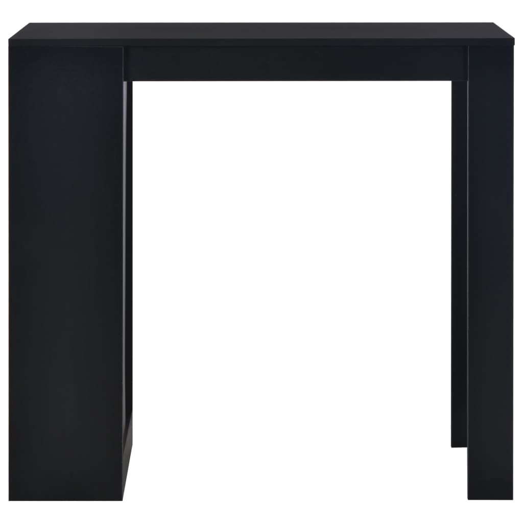 Bar table with shelf, black, 110 x 50 x 103 cm