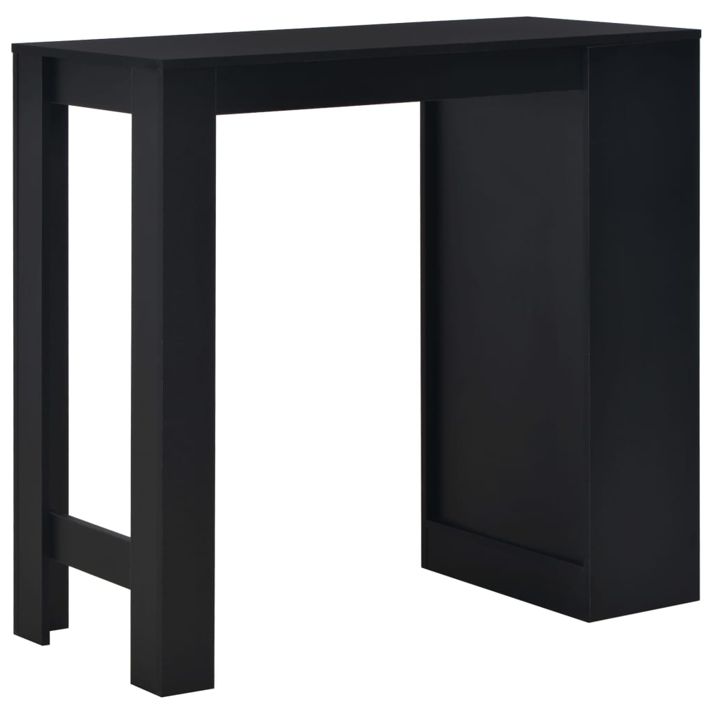 Bar table with shelf, black, 110 x 50 x 103 cm