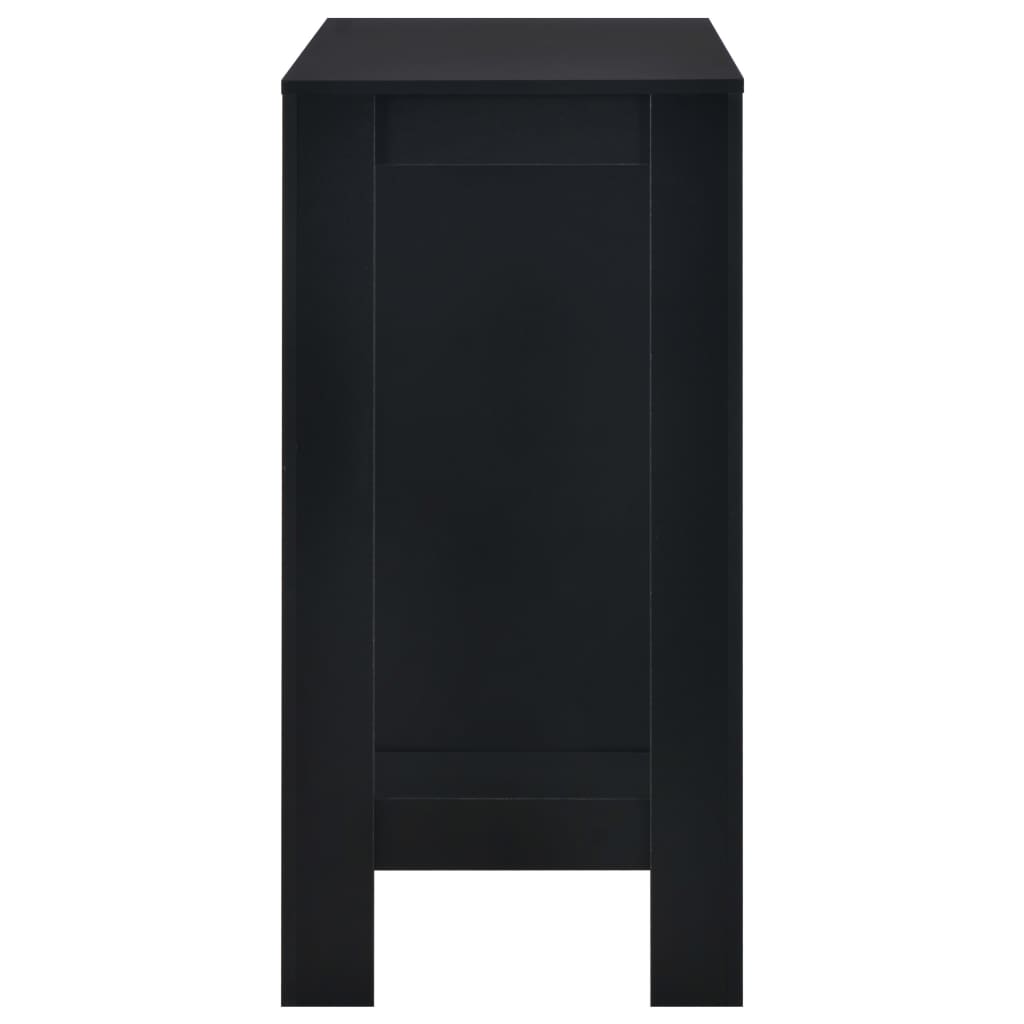 Bar table with shelf, black, 110 x 50 x 103 cm