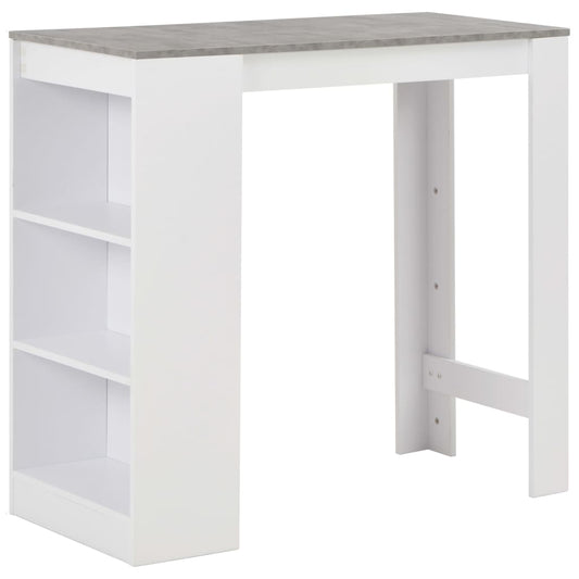 Bar table with shelf, white, 110 x 50 x 103 cm