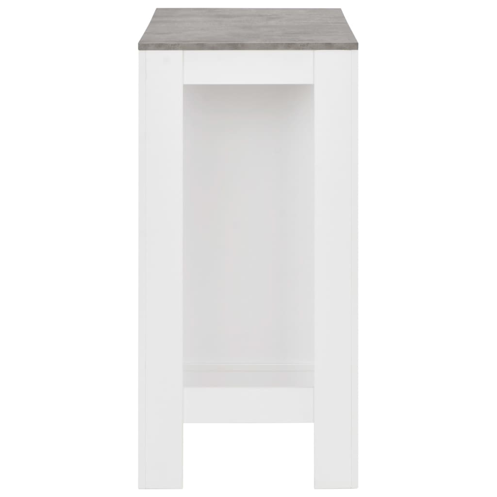 Bar table with shelf, white, 110 x 50 x 103 cm