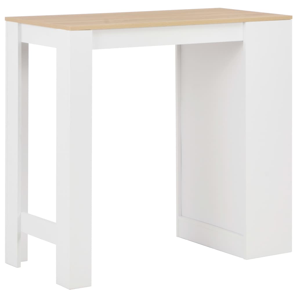 Bar table with shelf, white, 110 x 50 x 103 cm