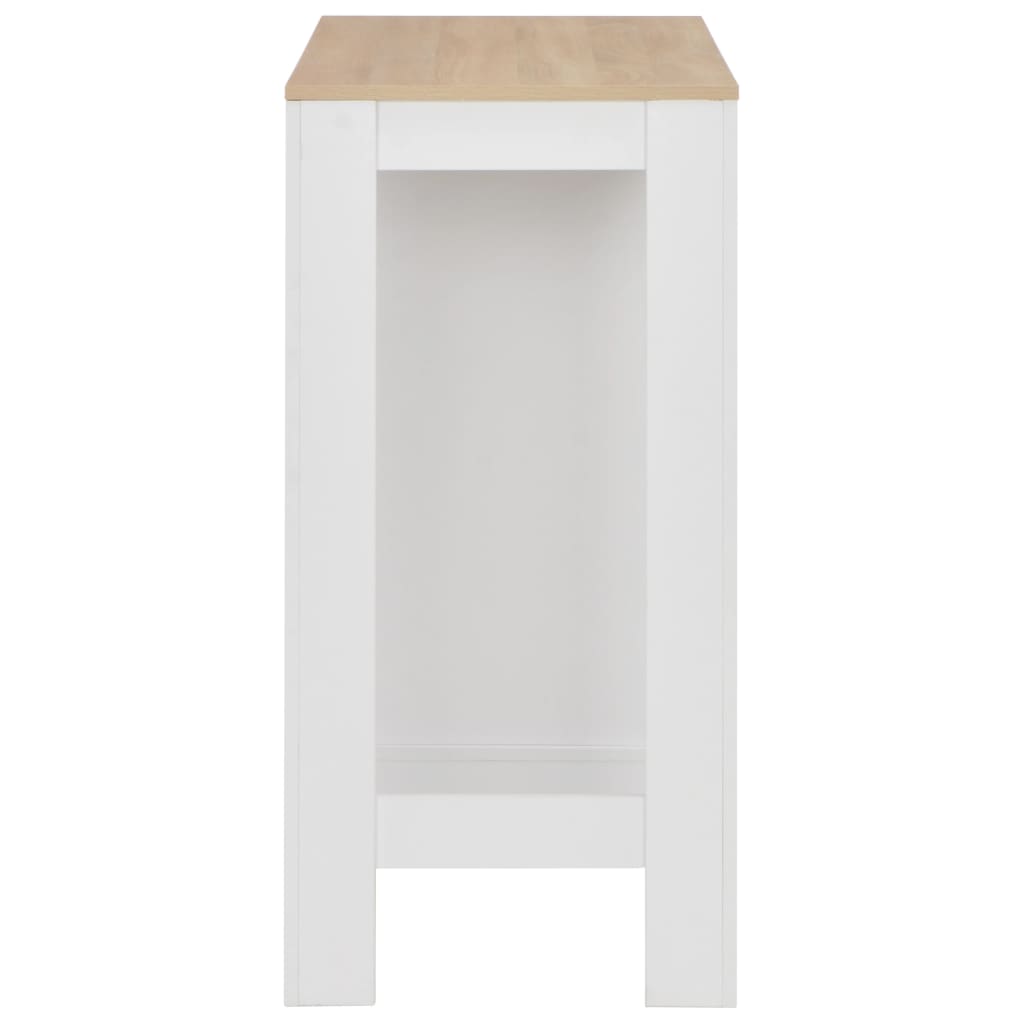 Bar table with shelf, white, 110 x 50 x 103 cm