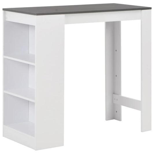 Bar table with shelves, white, 110x50x103 cm