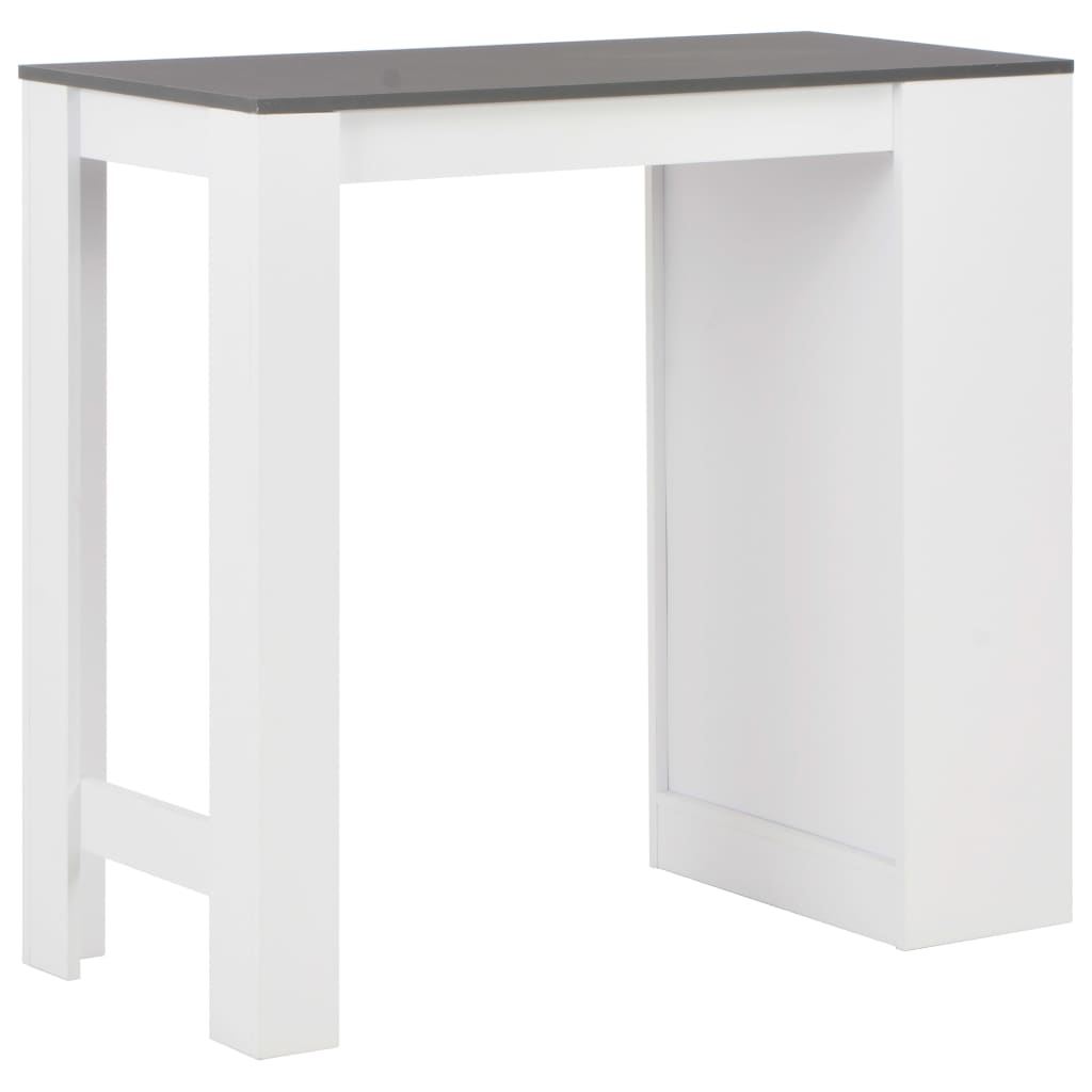 Bar table with shelves, white, 110x50x103 cm