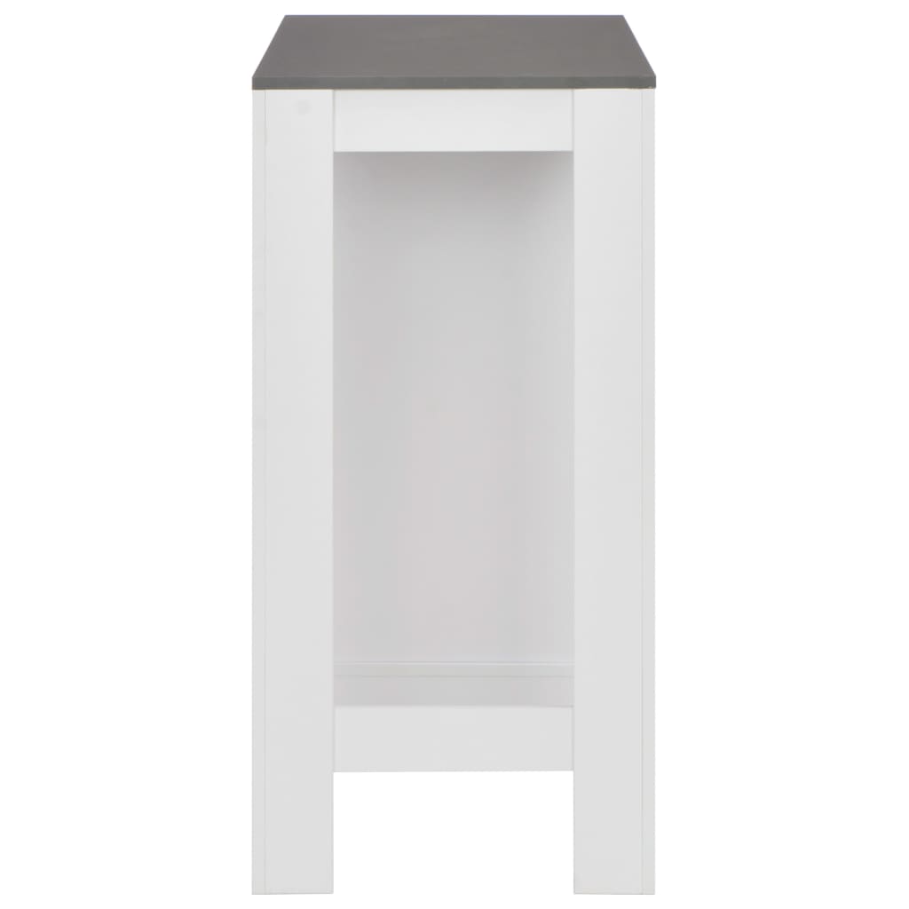 Bar table with shelves, white, 110x50x103 cm