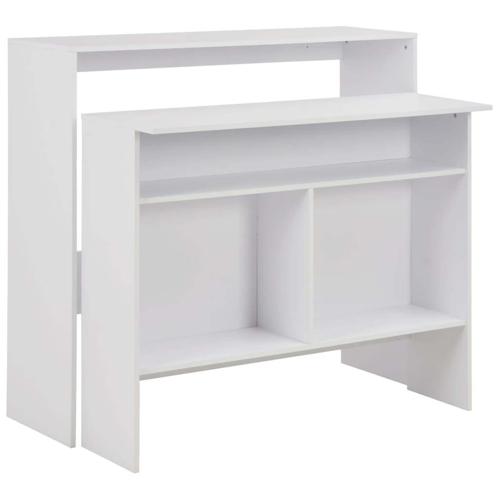 Bar table with 2 tops, white, 130x40x120 cm