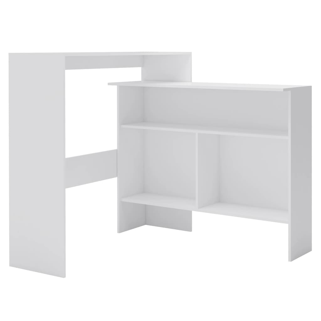 Bar table with 2 tops, white, 130x40x120 cm