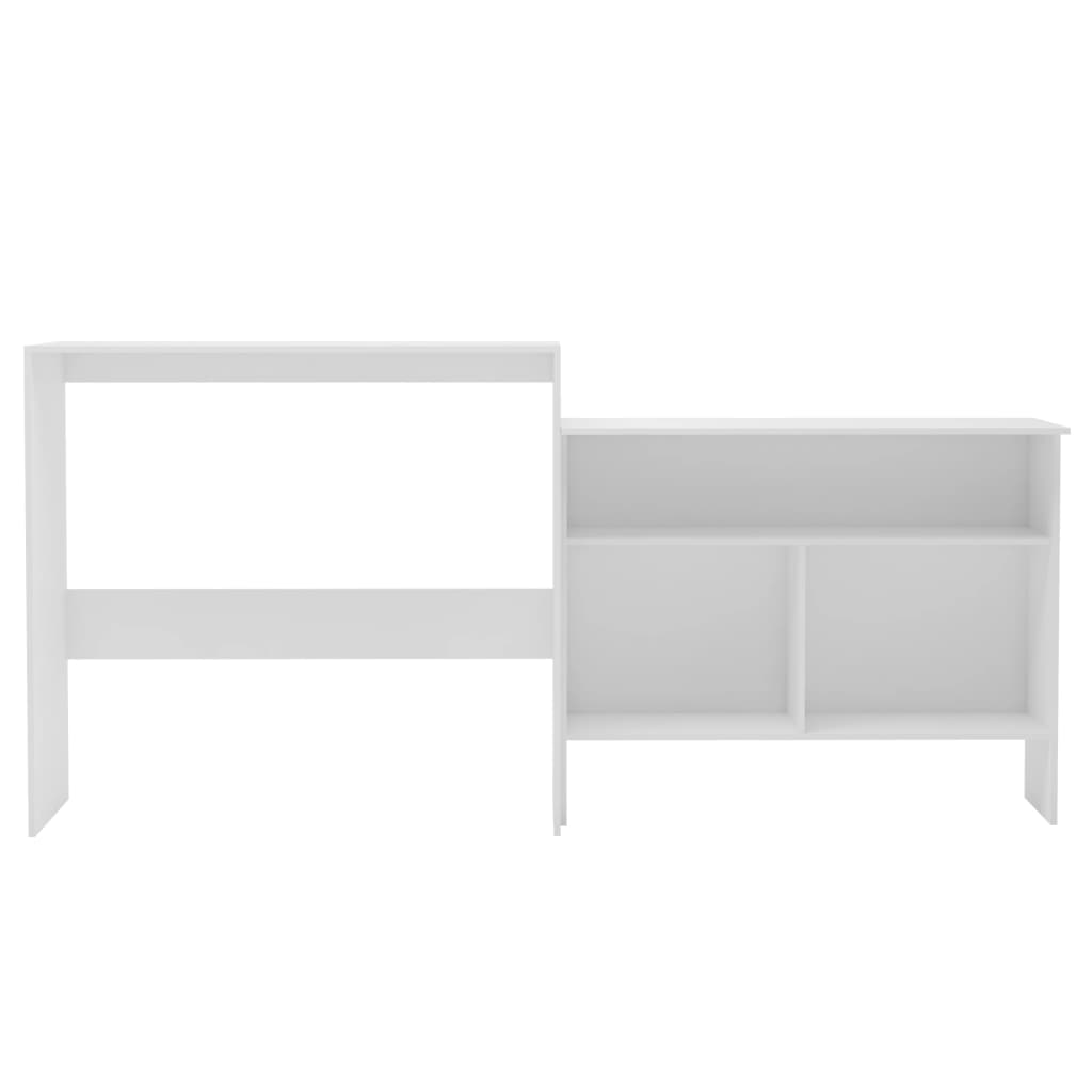 Bar table with 2 tops, white, 130x40x120 cm