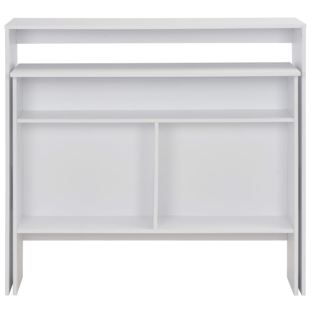 Bar table with 2 tops, white, 130x40x120 cm