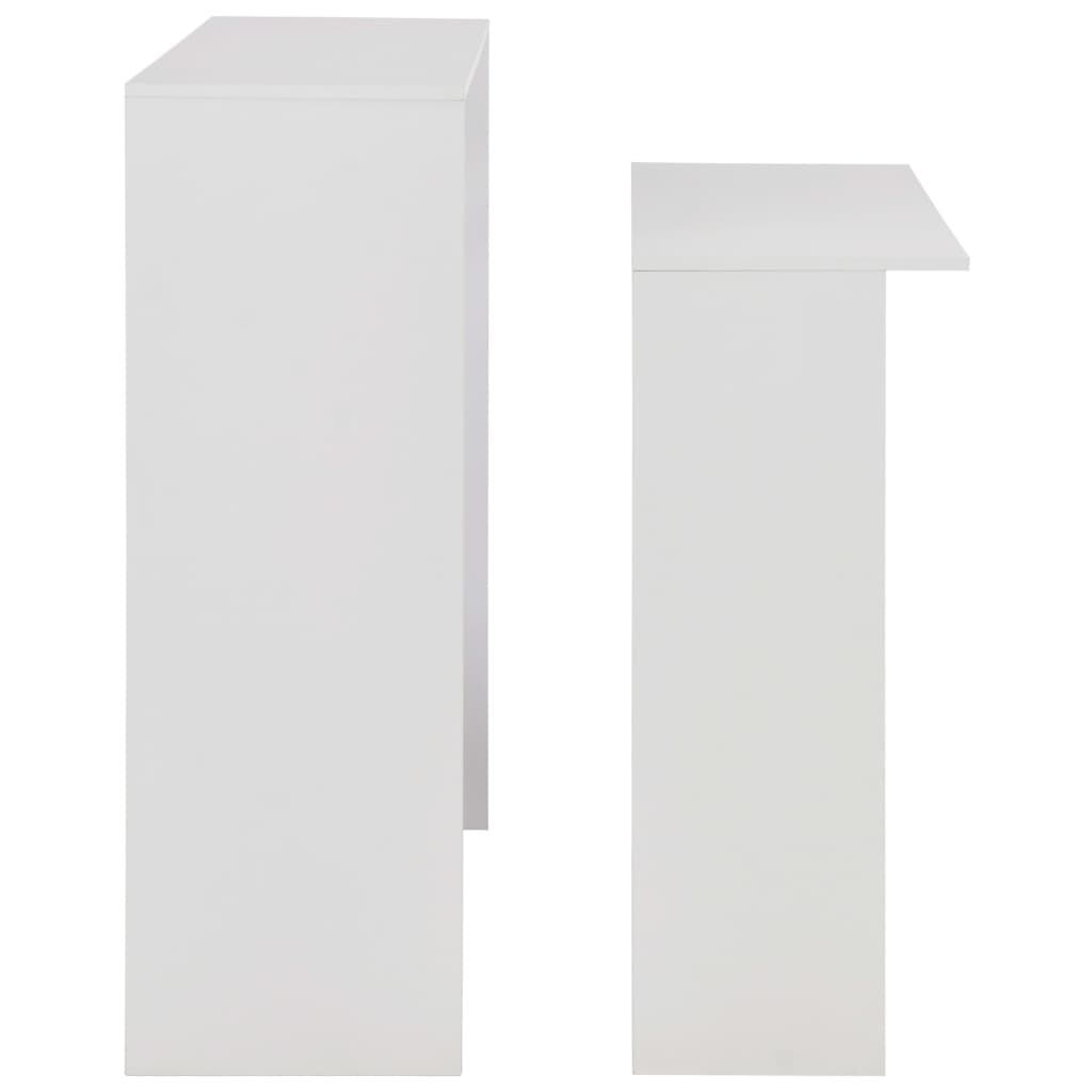 Bar table with 2 tops, white, 130x40x120 cm